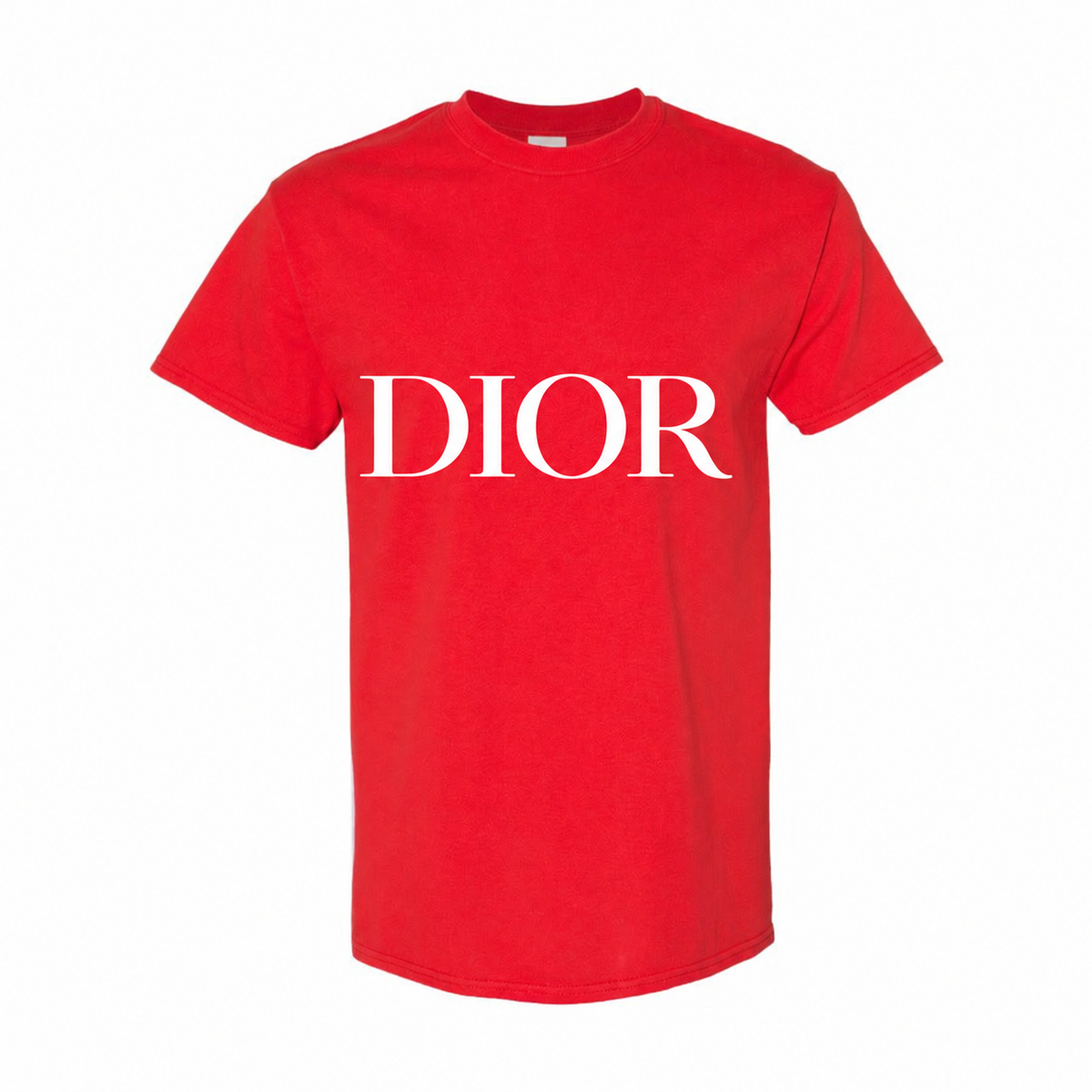 Men's Dior Cotton T-Shirt in Red with white DIOR lettering