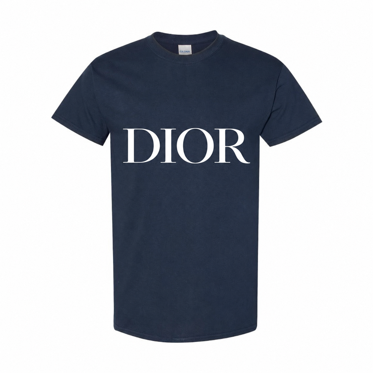 Men's Dior Cotton T-Shirt in Navy with white DIOR lettering
