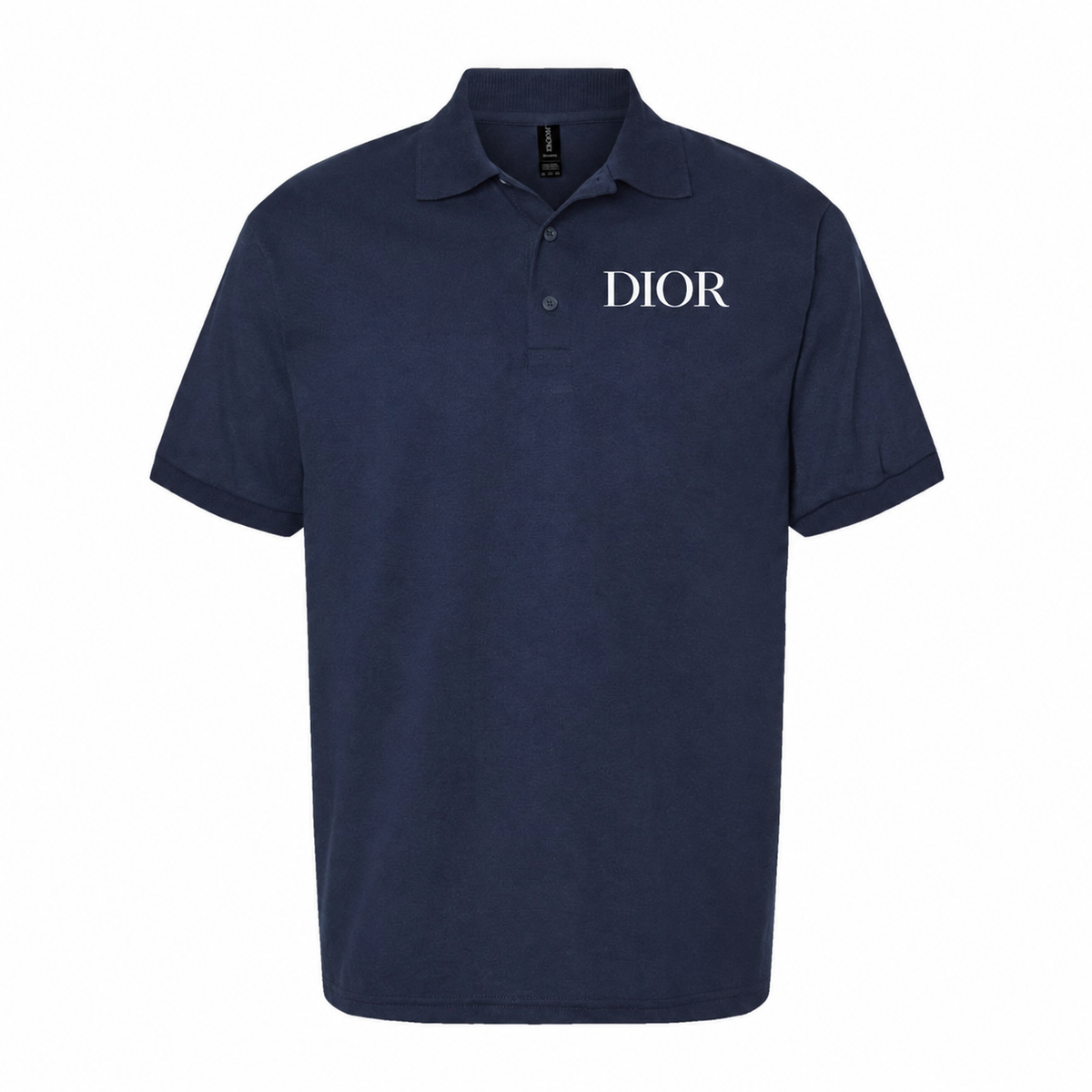 Men's Dior Dry Blend Polo in Navy with white DIOR lettering