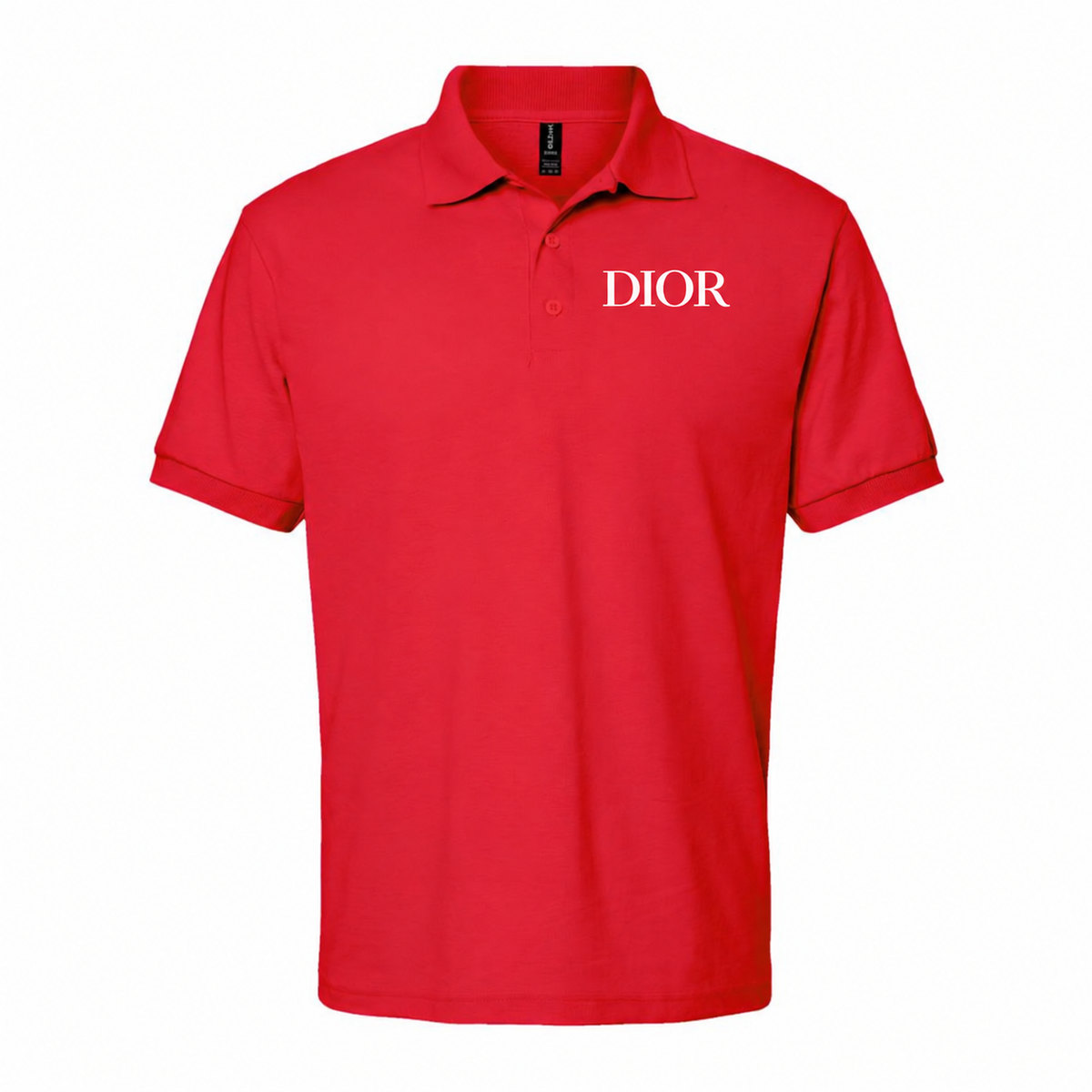 Men's Dior Dry Blend Polo in Red with white DIOR lettering