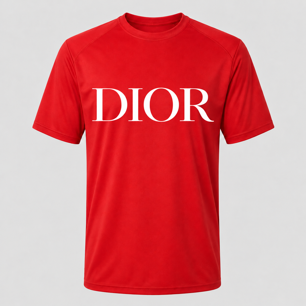 Men's Dior Performance T-Shirt in Red with white DIOR lettering