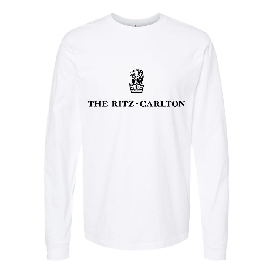 Men's Ritz-Carlton-logo-1536x864 Long sleeves Cotton Blend T-Shirt - White