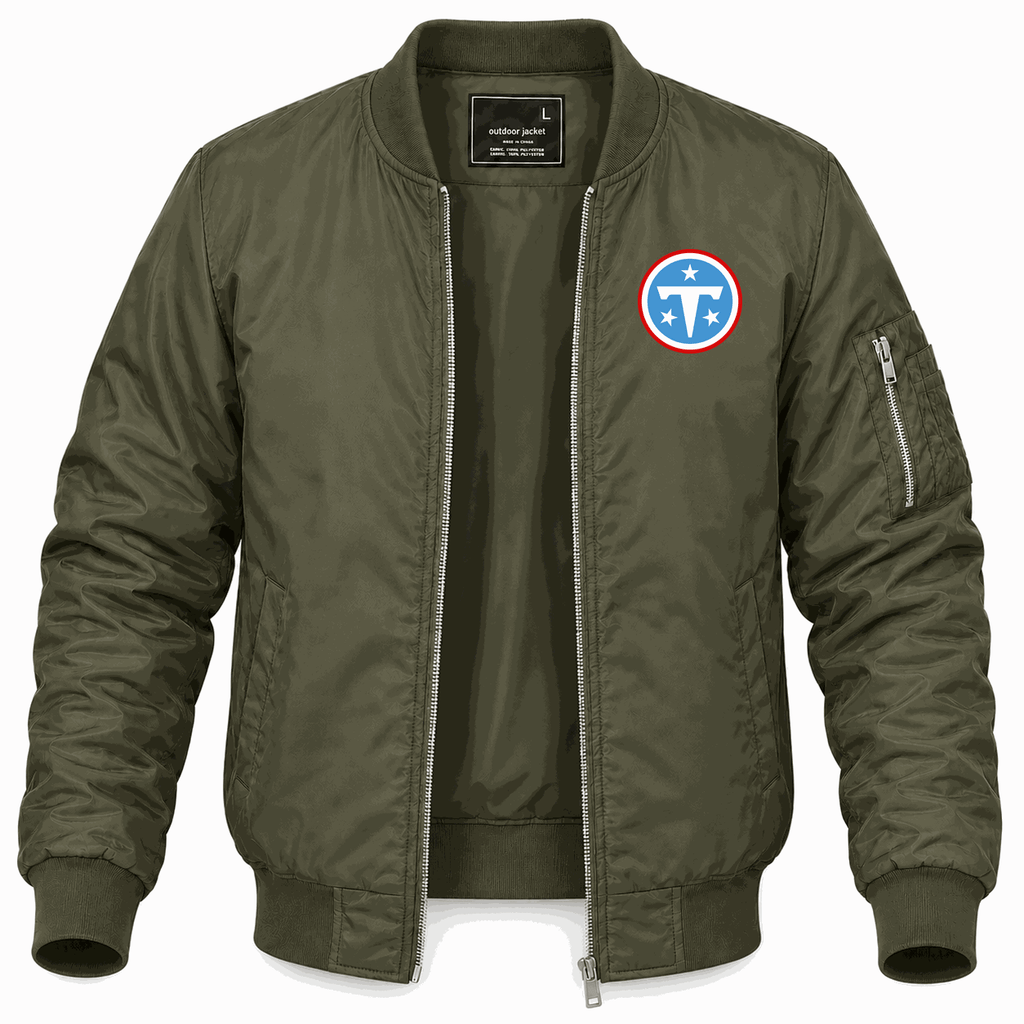 Men's Tennessee Titans Lightweight Bomber Jacket - Army Green