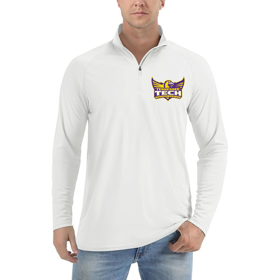 Tennessee Tech Golden Eagles Logo quarter-zip athletic shirt in White