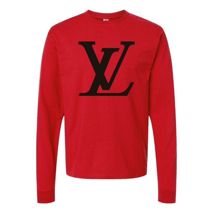Men's Louis Vuitton Long sleeves Cotton Blend T-Shirt - Red