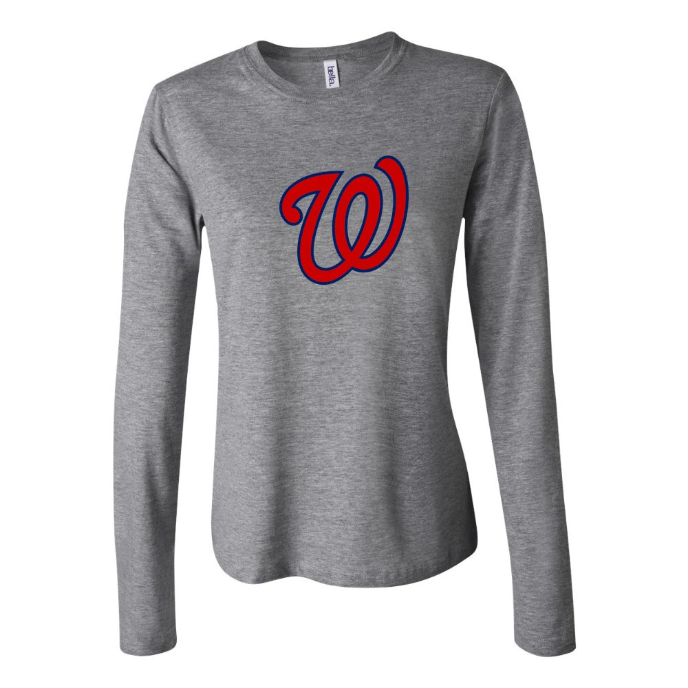 Women's Washington Nationals Long Sleeve T-Shirt - Gray