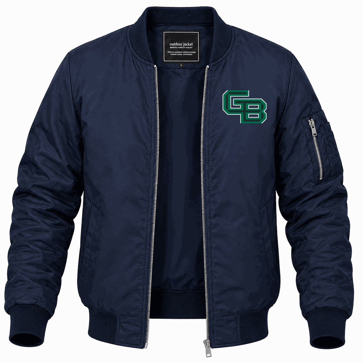 Men's Wisconsin Green Bay Phoenix Logo Lightweight Bomber Jacket - Navy