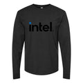 Men's Intel-logo-500x281-min Long sleeves Cotton Blend T-Shirt - Black