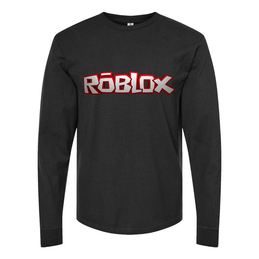 Men's Roblox-Logo Long sleeves Cotton Blend T-Shirt - Black