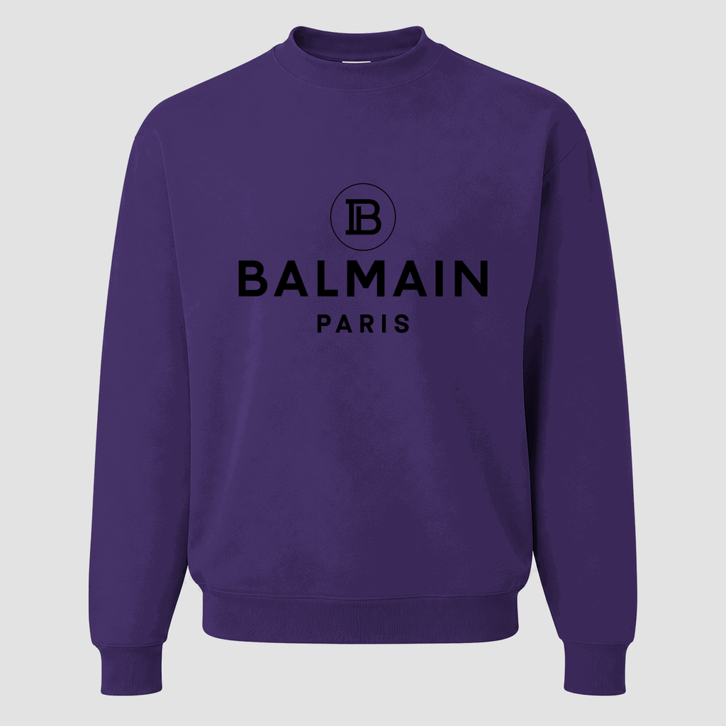 Men's Balmain Paris Crewneck Sweatshirt - Purple