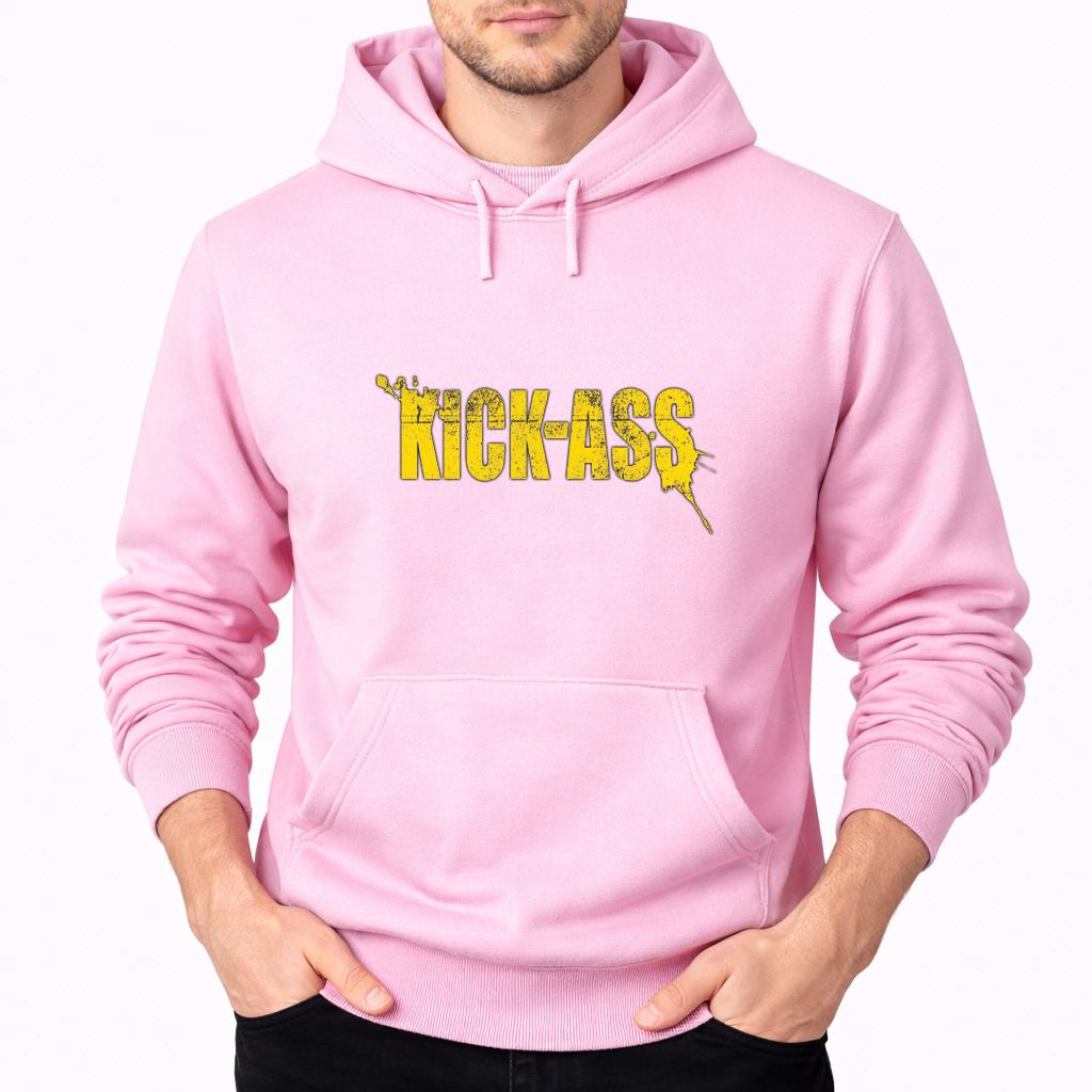 Men's Kick-Ass Pullover Hoodie - Pink