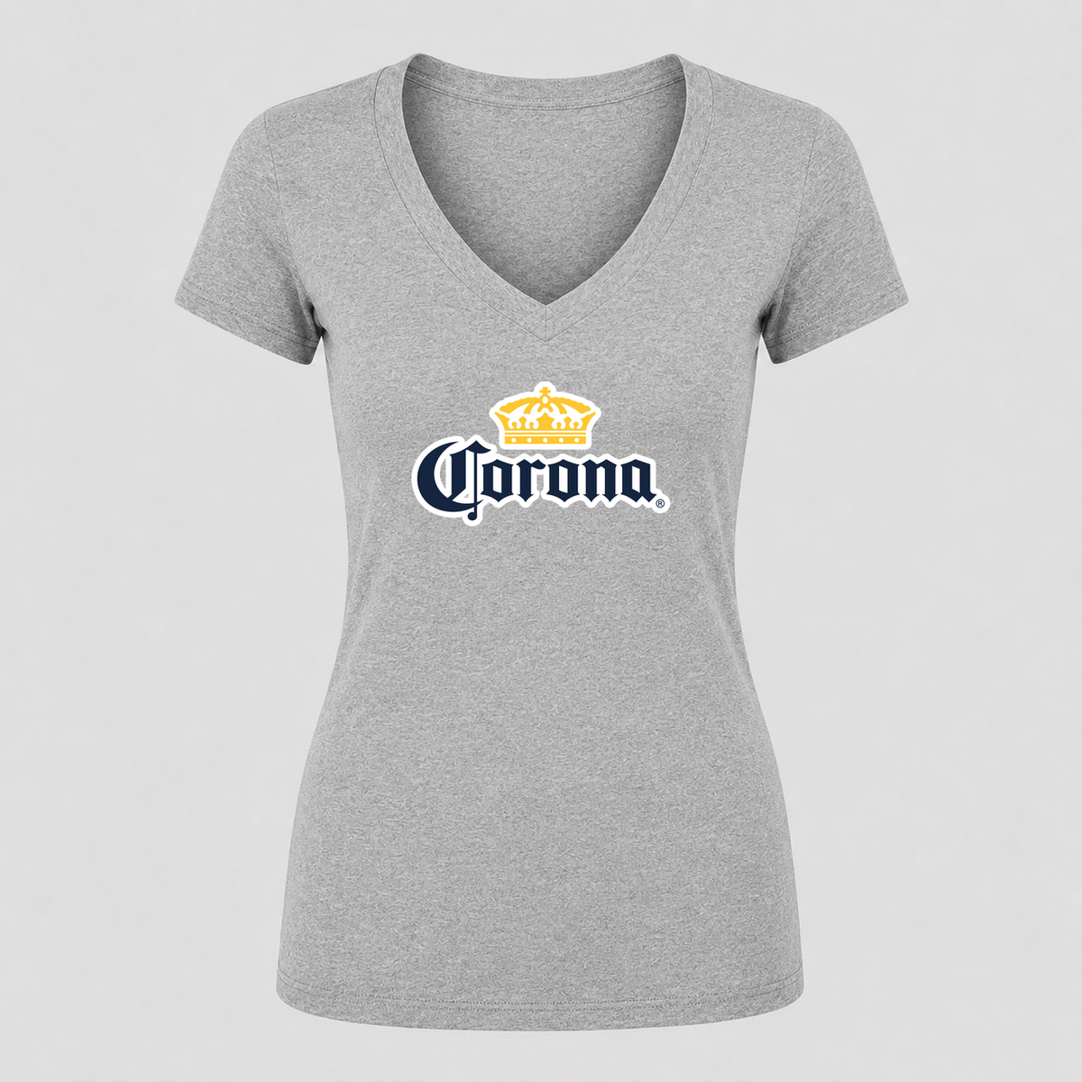 Women's Corona V Neck T-Shirt in gray