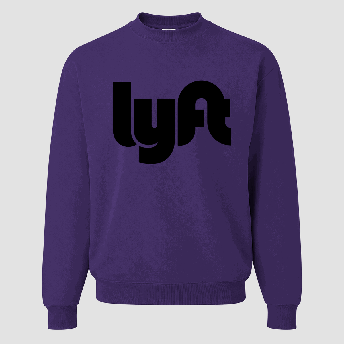 Men's Lyft Black Logo Crewneck Sweatshirt - Purple