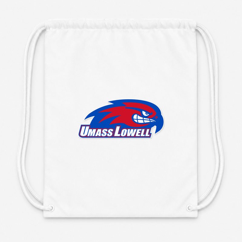 UMass Lowell River Hawks Drawstring Bag - White