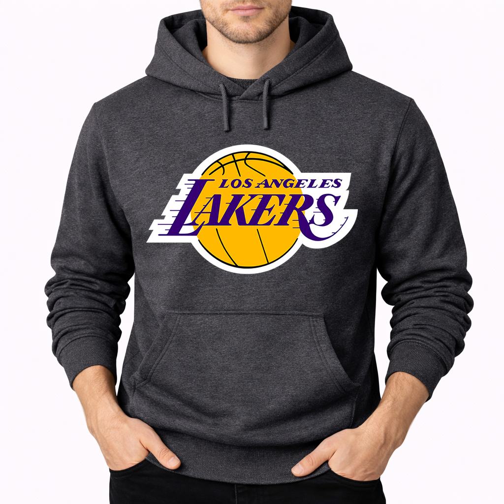 Men's Los Angeles Lakers Pullover Hoodie - Charcoal