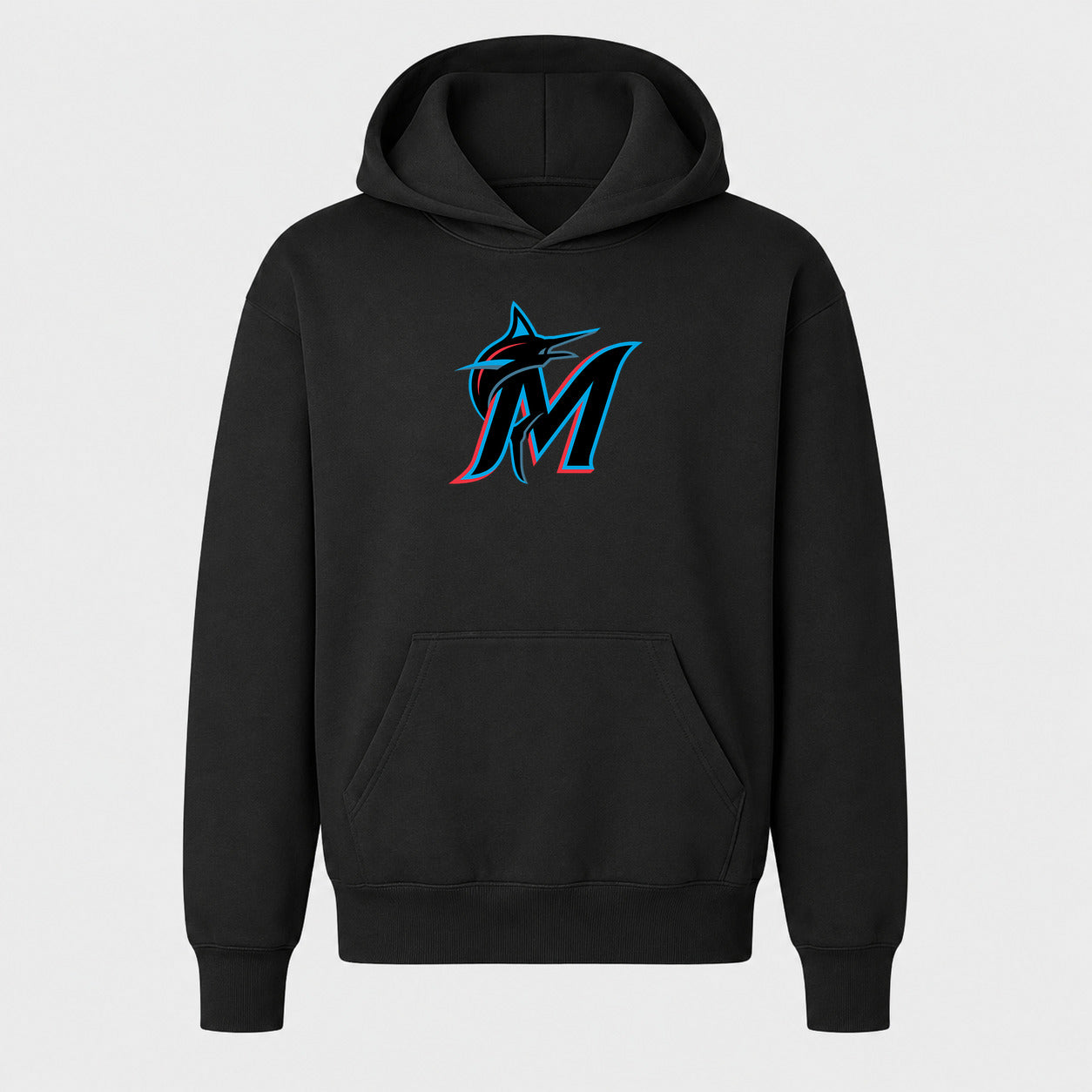 Youth Miami Marlins Pullover Hoodie - Black