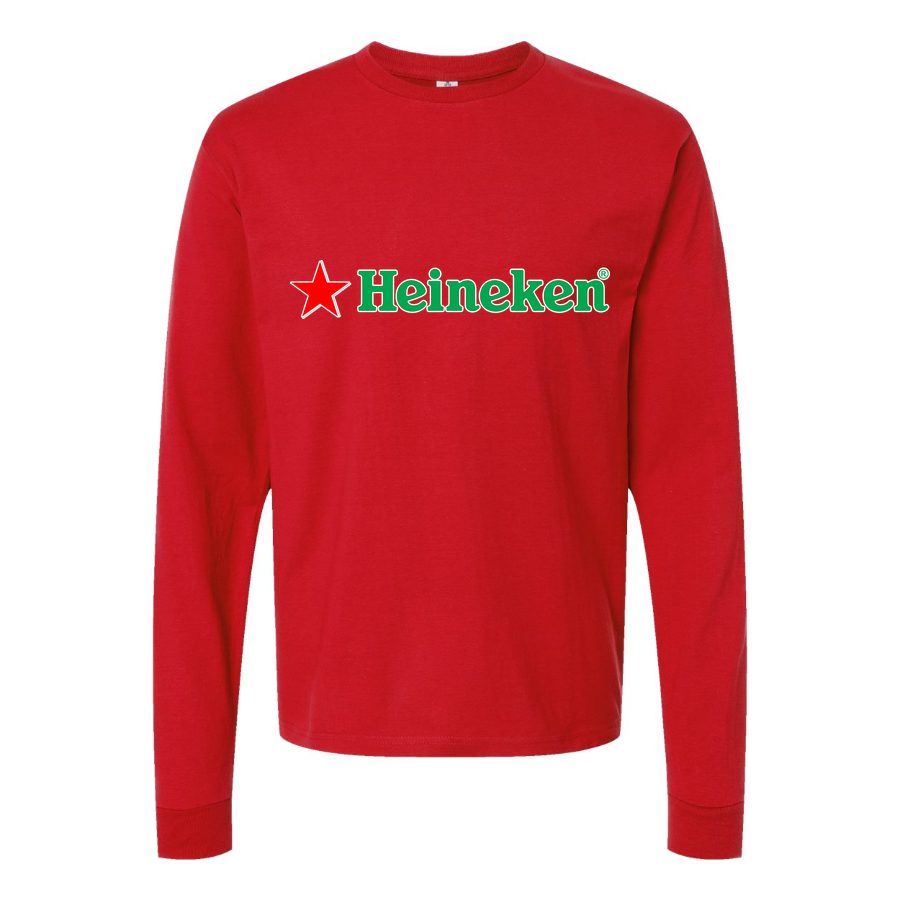 Men's Heineken logo Long sleeves Cotton Blend T-Shirt - Red