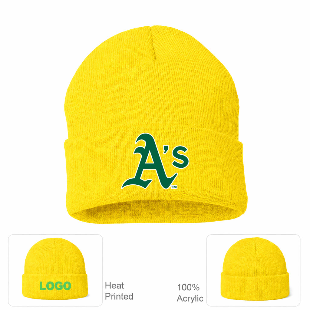 MLB Oakland Athletics Beanie Hat - Yellow