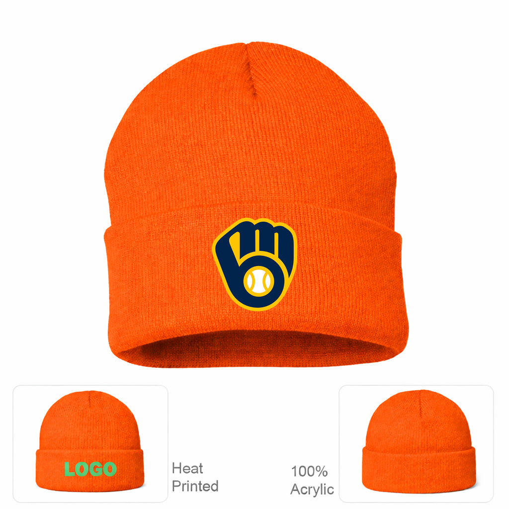 MLB Milwaukee Brewers Beanie Hat - Orange