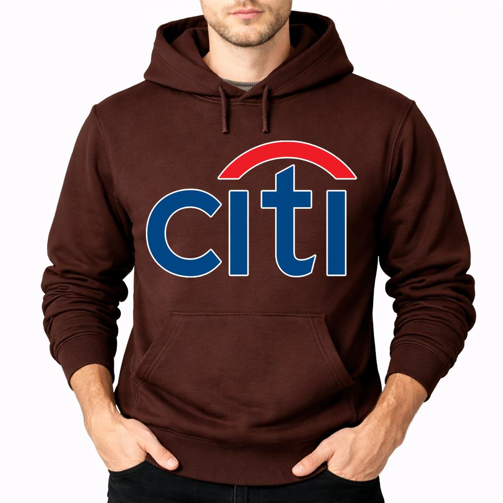 Men's Citi Bank Pullover Hoodie - Brown
