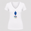 Women's France 2024 V Neck T-Shirt in white
