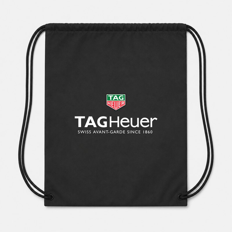TAG Heuer White Drawstring Bag - Black