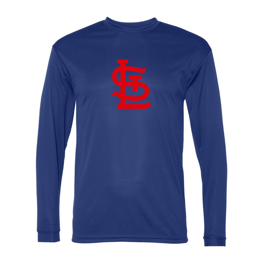 Men's St. Louis Cardinals Polyester Long Sleeve T-Shirt - Blue