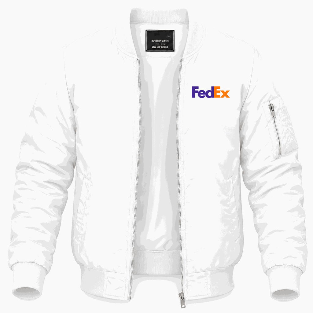 Men's FedEx Lightweight Bomber Jacket - White