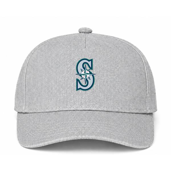 Seattle Mariners MLB Logo Gray Dad Baseball Cap Hat