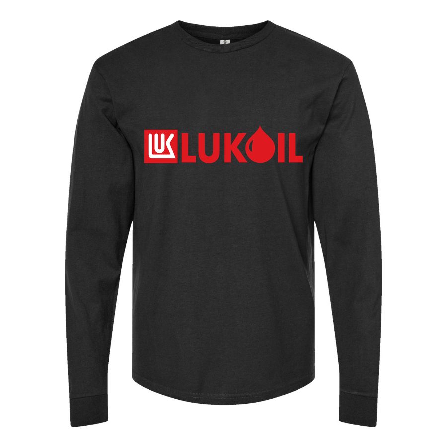 Men's Lukoil-Logo-1536x864 Long sleeves Cotton Blend T-Shirt - Black