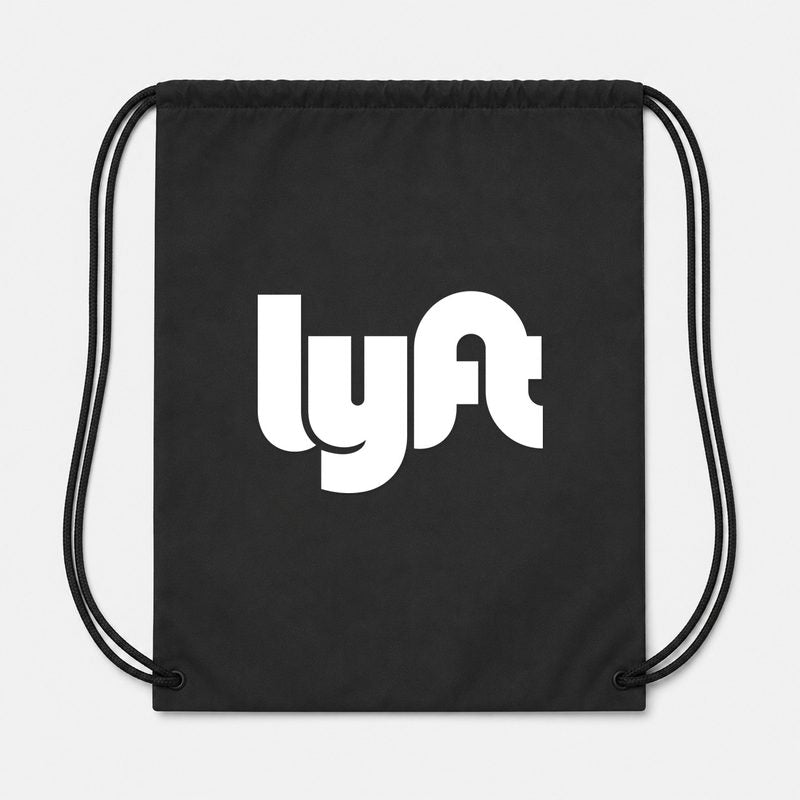 Lyft White Drawstring Bag - Black