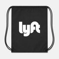 Lyft White Drawstring Bag - Black