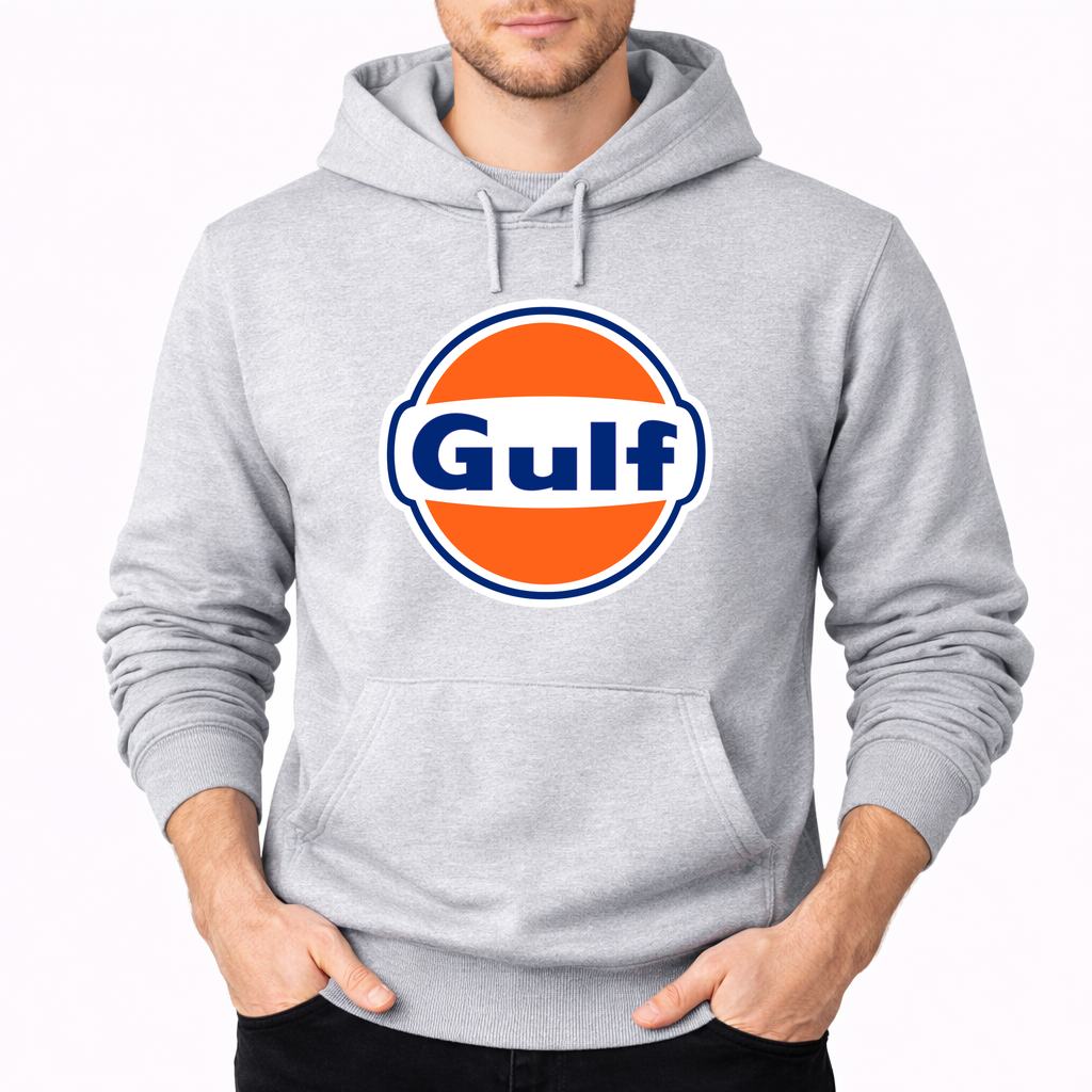 Men's Gulf Oil Pullover Hoodie - Gray