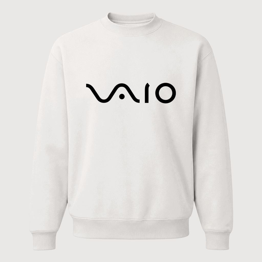 Men's Sony VAIO Black Logo Crewneck Sweatshirt - White