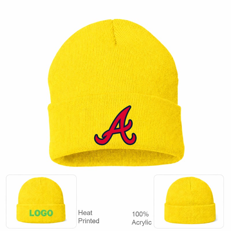 Atlanta Braves Beanie Hat - Yellow