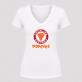 Women's Popeyes Louisiana Kitchen V Neck T-Shirt in white
