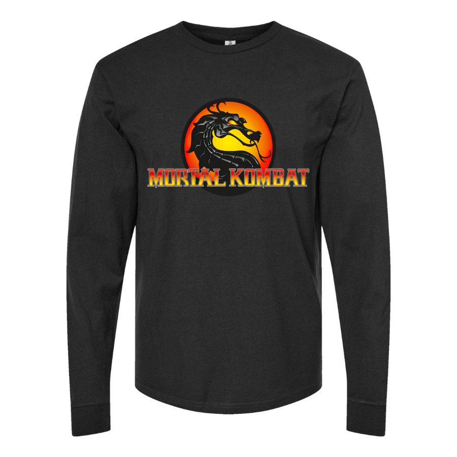 Men's Mortal Kombat Long sleeves Cotton Blend T-Shirt - Black