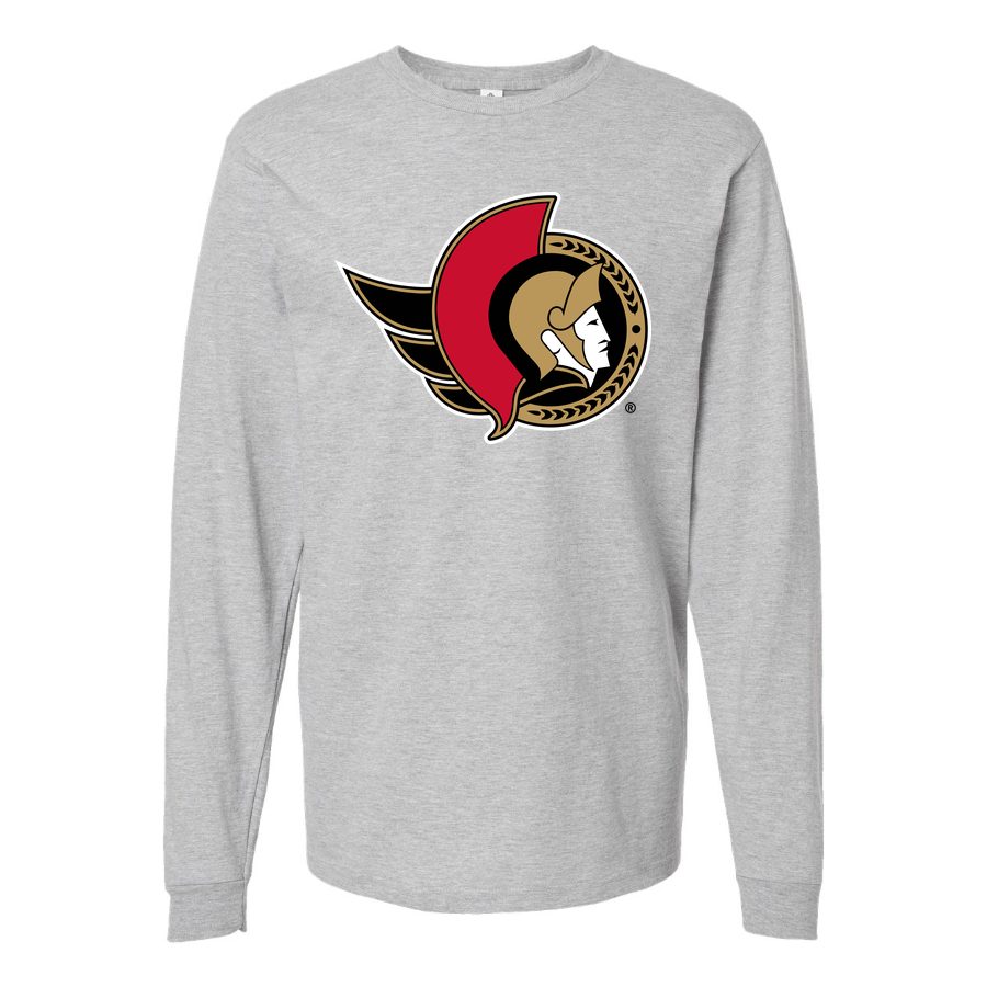 Men's Ottawa Senators Long sleeves Cotton Blend T-Shirt - Gray