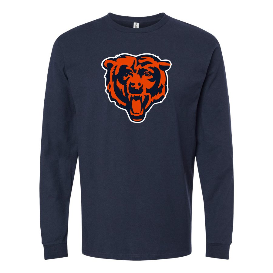 Men's Chicago Bears Long sleeves Cotton Blend T-Shirt - Navy
