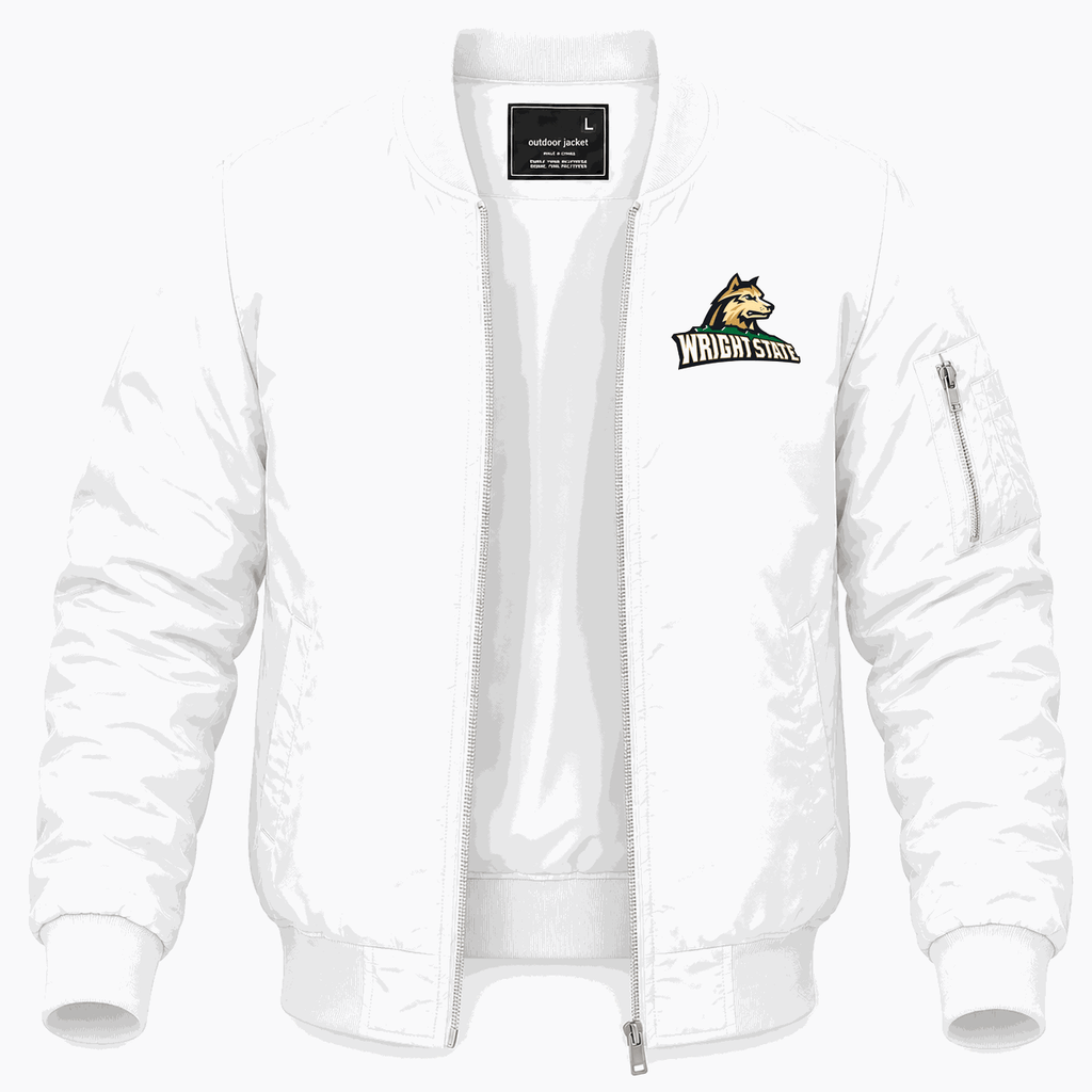 Men's Wright State Raiders Logo Lightweight Bomber Jacket - White