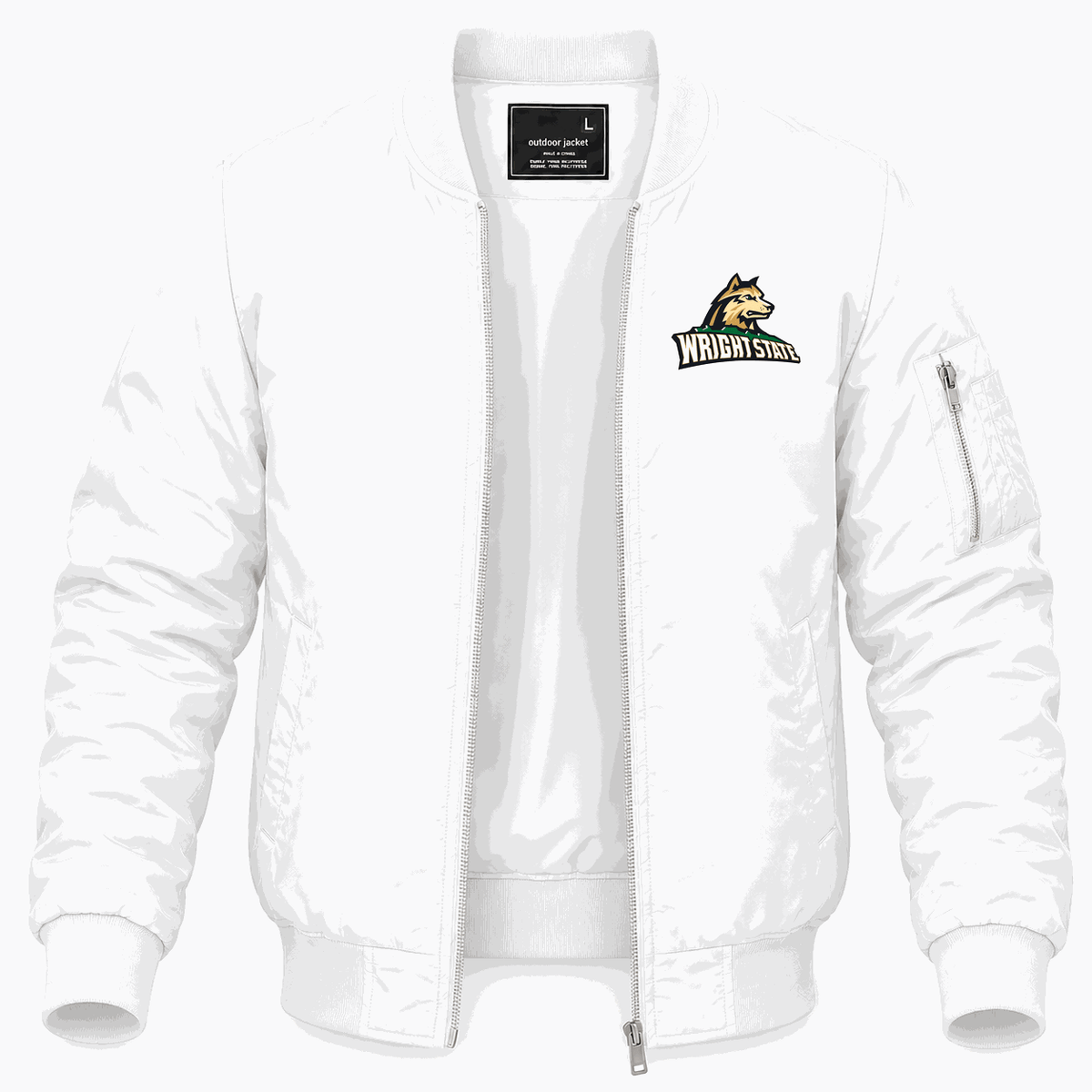 Men's Wright State Raiders Logo Lightweight Bomber Jacket - White