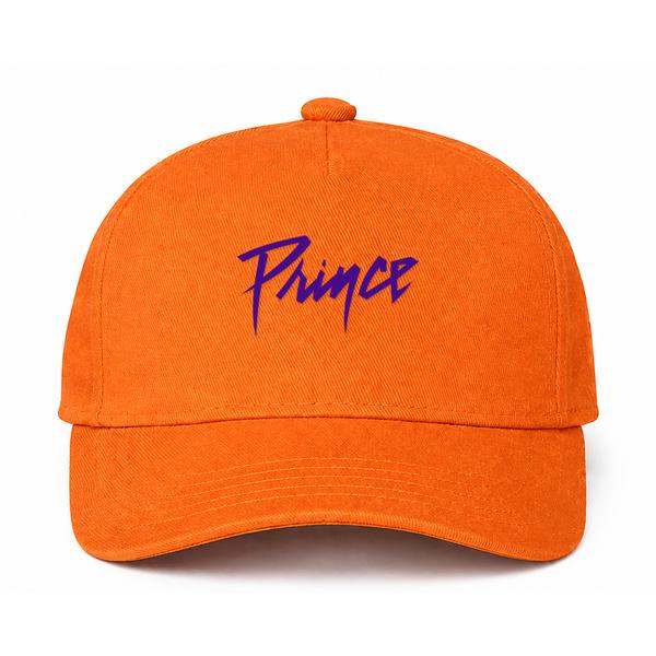 Prince Logo Orange Dad Baseball Cap Hat