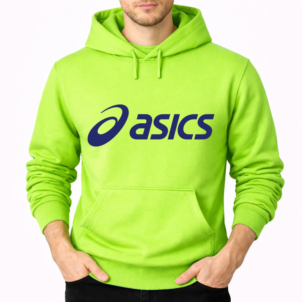 Men's Asics Pullover Hoodie - Lime green