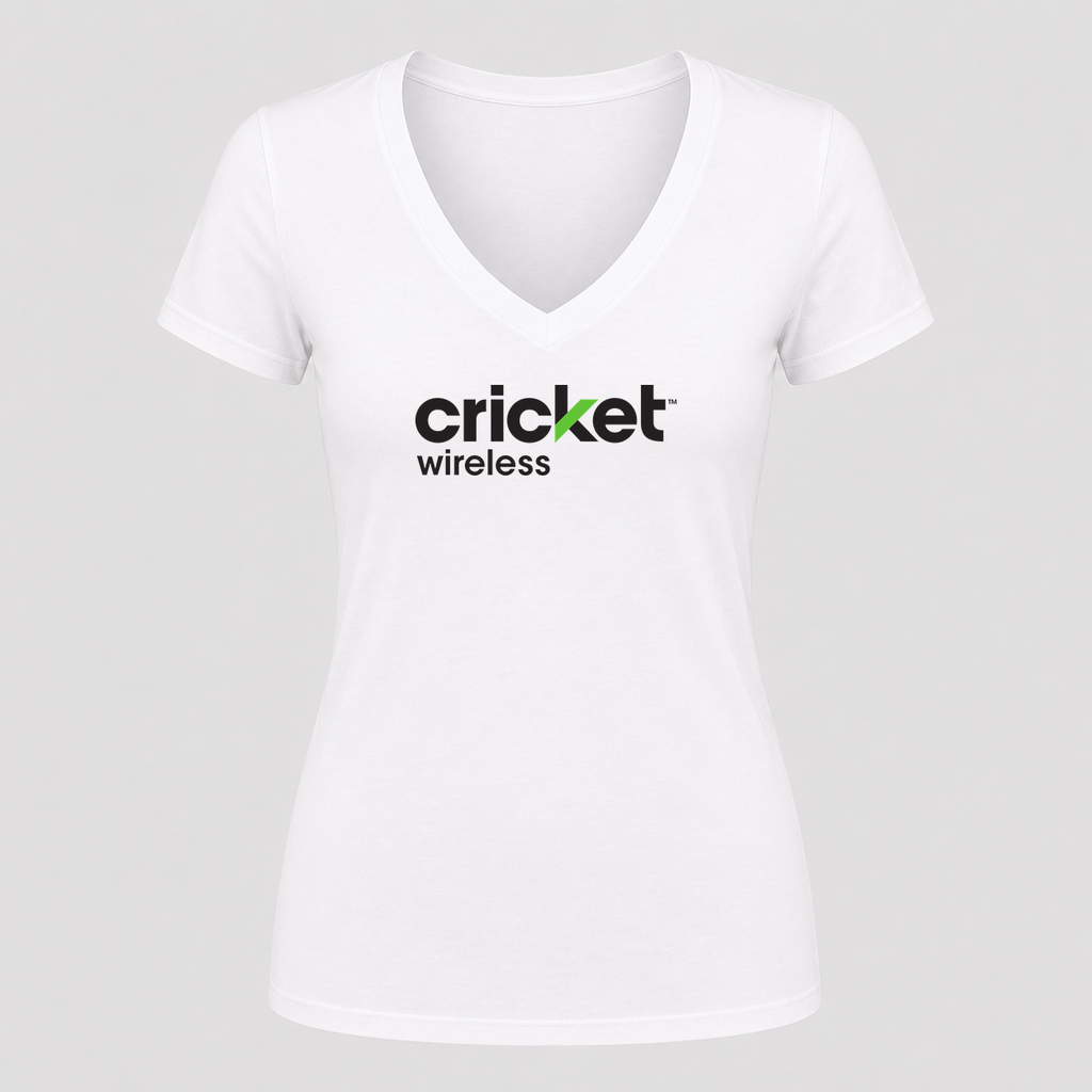 Women's Cricket Wireless V Neck T-Shirt in white