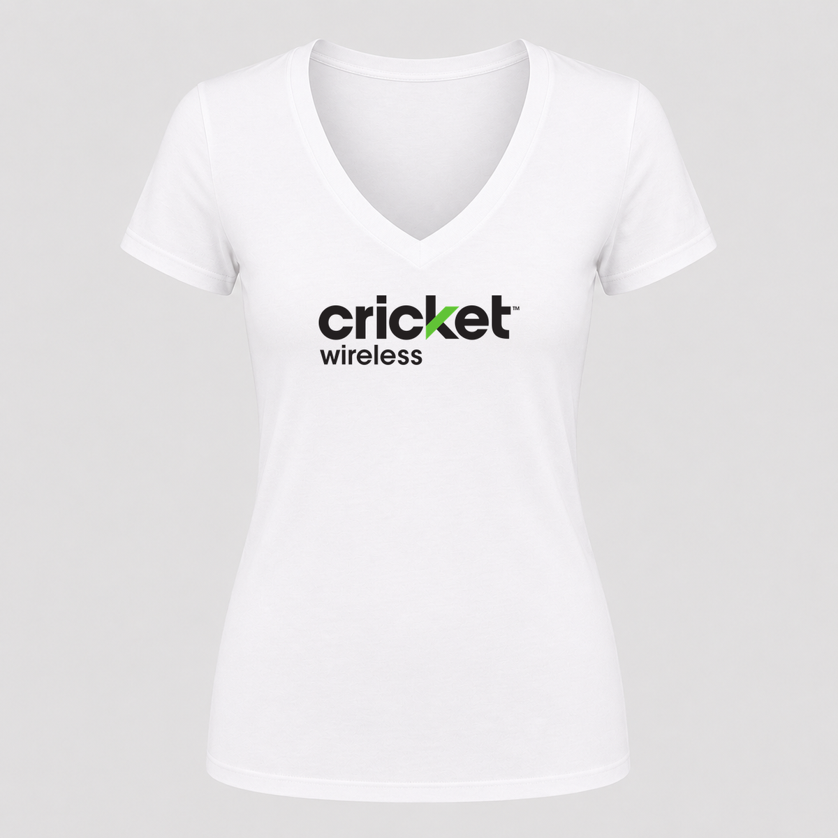 Women's Cricket Wireless V Neck T-Shirt in white