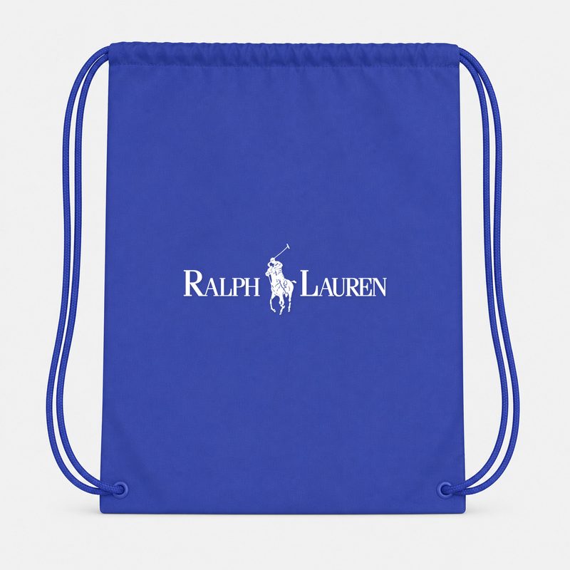 Polo Ralph Lauren White Drawstring Bag - Blue