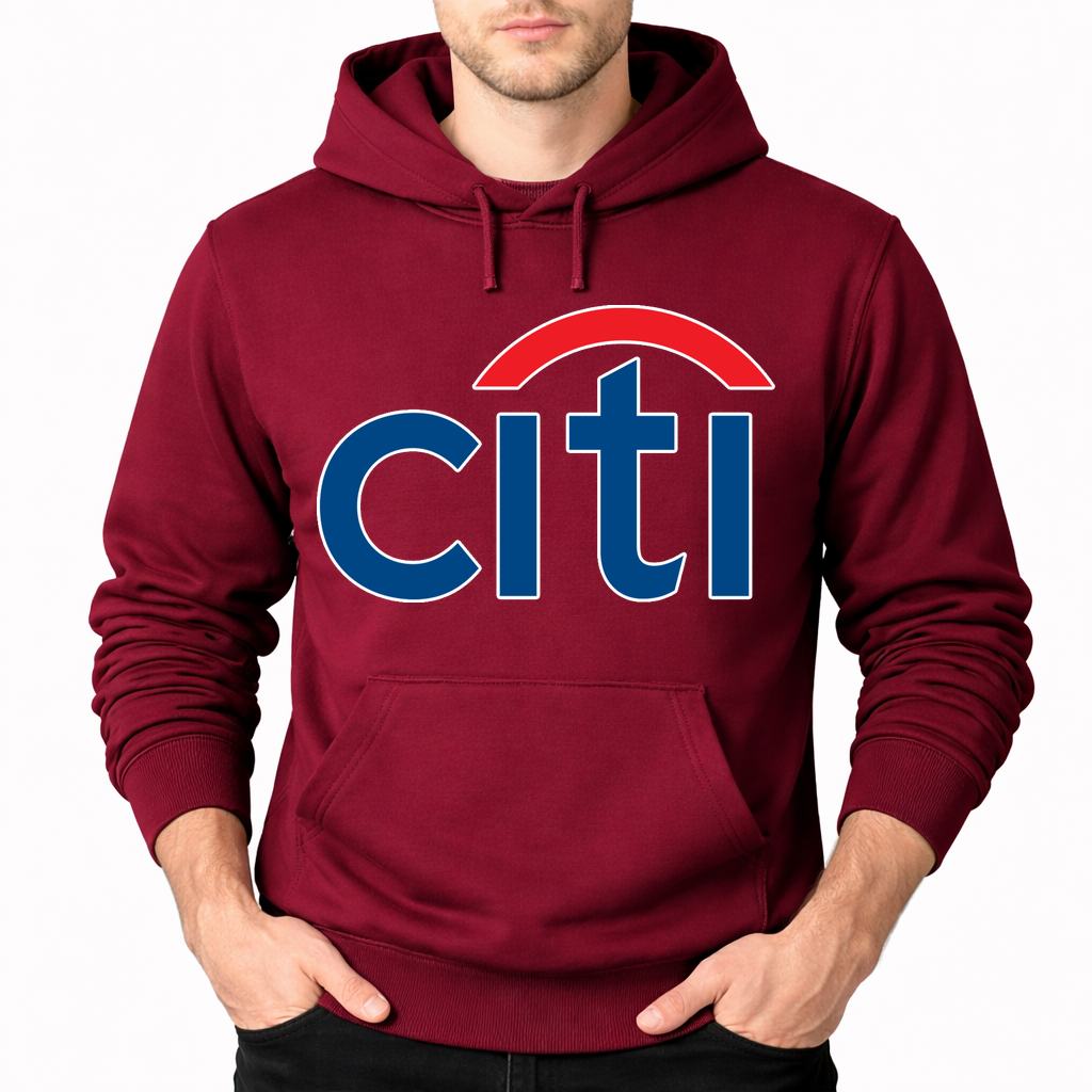 Men's Citi Bank Pullover Hoodie - Burgundy