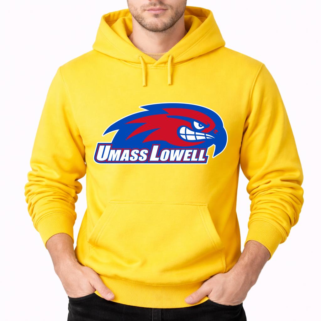 Men's UMass Lowell River Hawks Pullover Hoodie - Yellow