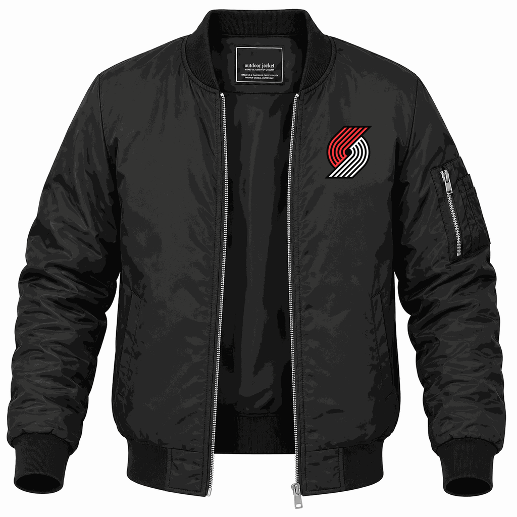 Men's Portland Trail Blazers Lightweight Bomber Jacket - Black