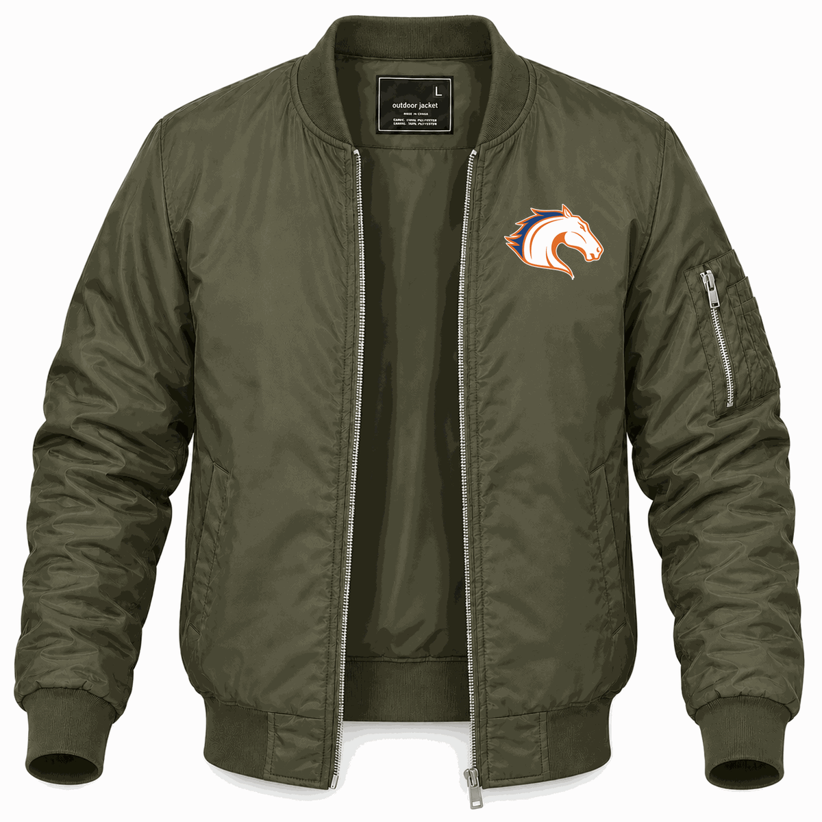 Men's Texas Arlington Mavericks Logo Lightweight Bomber Jacket - Army Green